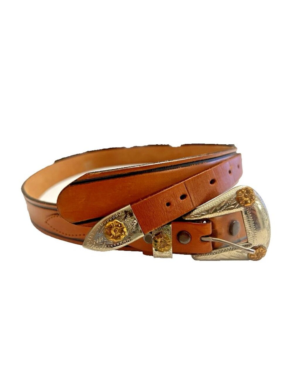 Vintage Tex Tan Brown Leather Belt Mens Size 32 Western Cowboy USA Tooled Rodeo